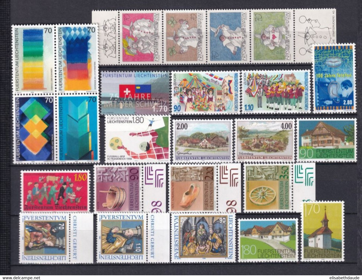 LIECHTENSTEIN - ANNEE COMPLETE 1998 ** MNH - VALEUR NOMINALE (FACIALE) = 35.4 SFr. - Années Complètes