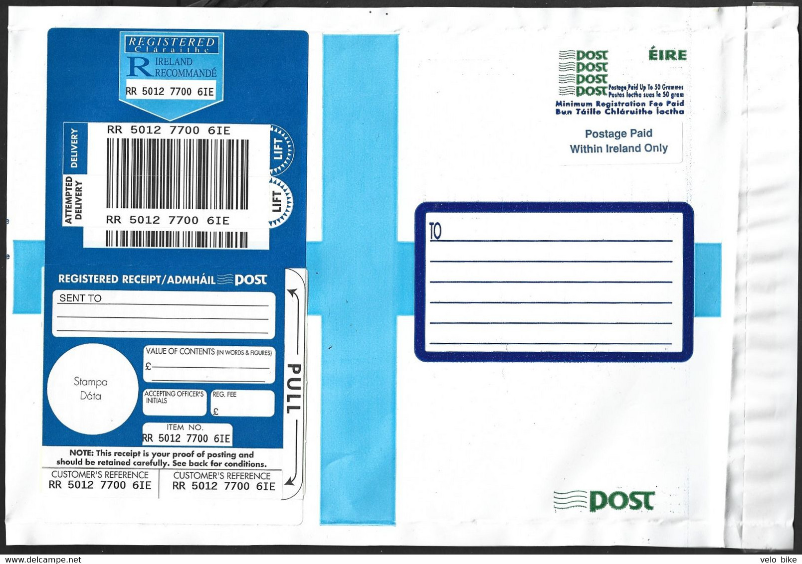 Eire Ireland  Postal Stationery Postage Paid Made In Plastic - Postwaardestukken