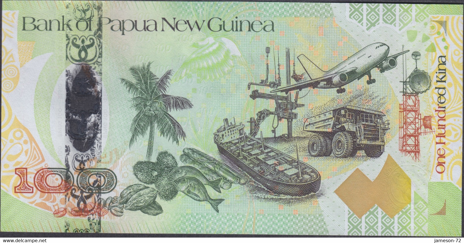 PAPUA NEW GUINEA - 100 Kina 2008 P# 37 Oceania Banknote - Edelweiss Coins - Papoea-Nieuw-Guinea