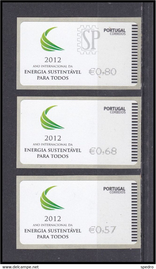 Portugal 2012 Etiqueta Autoadesiva Ano Internacional Da Energia Sustentável Para Todos United Nations EMA Energy E Post - Franking Machines (EMA)