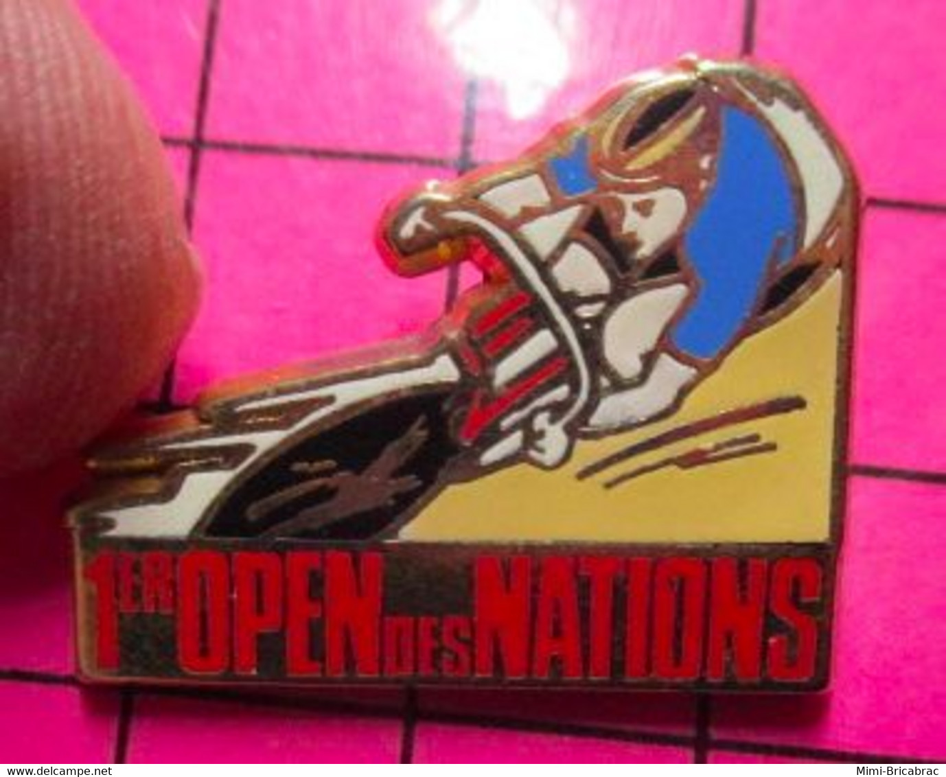 815B Pin's Pins / Beau Et Rare / THEME : SPORTS / CYCLISME PISTE 1e OPEN DES NATIONS - Cyclisme