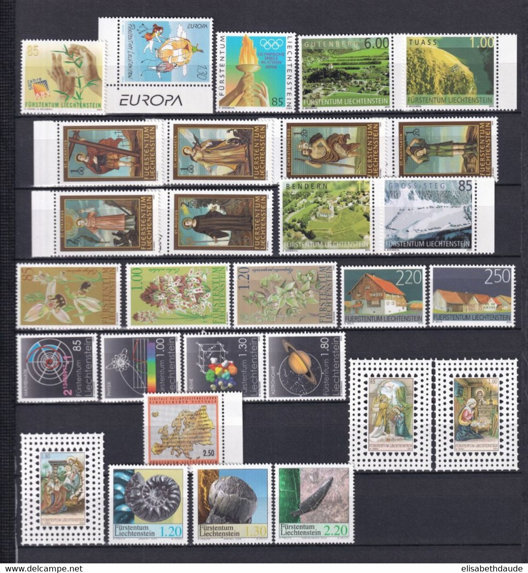 LIECHTENSTEIN - ANNEE COMPLETE 2004 ** MNH - VALEUR NOMINALE (FACIALE) = 43.95 SFr. - Vollständige Jahrgänge