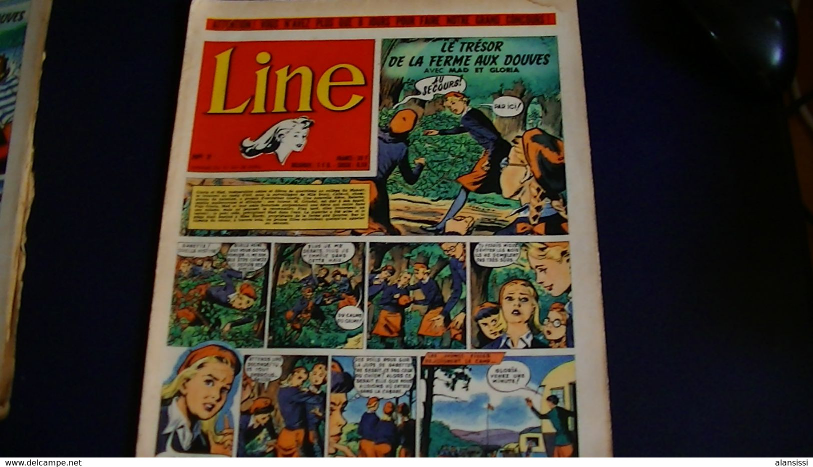 LINE N°  7  Bon état  Mais Quelques Coupures Et Manque Une Vignette Coin Gauche 1955 16 Pages  Grand Format  25 X 31 - Line