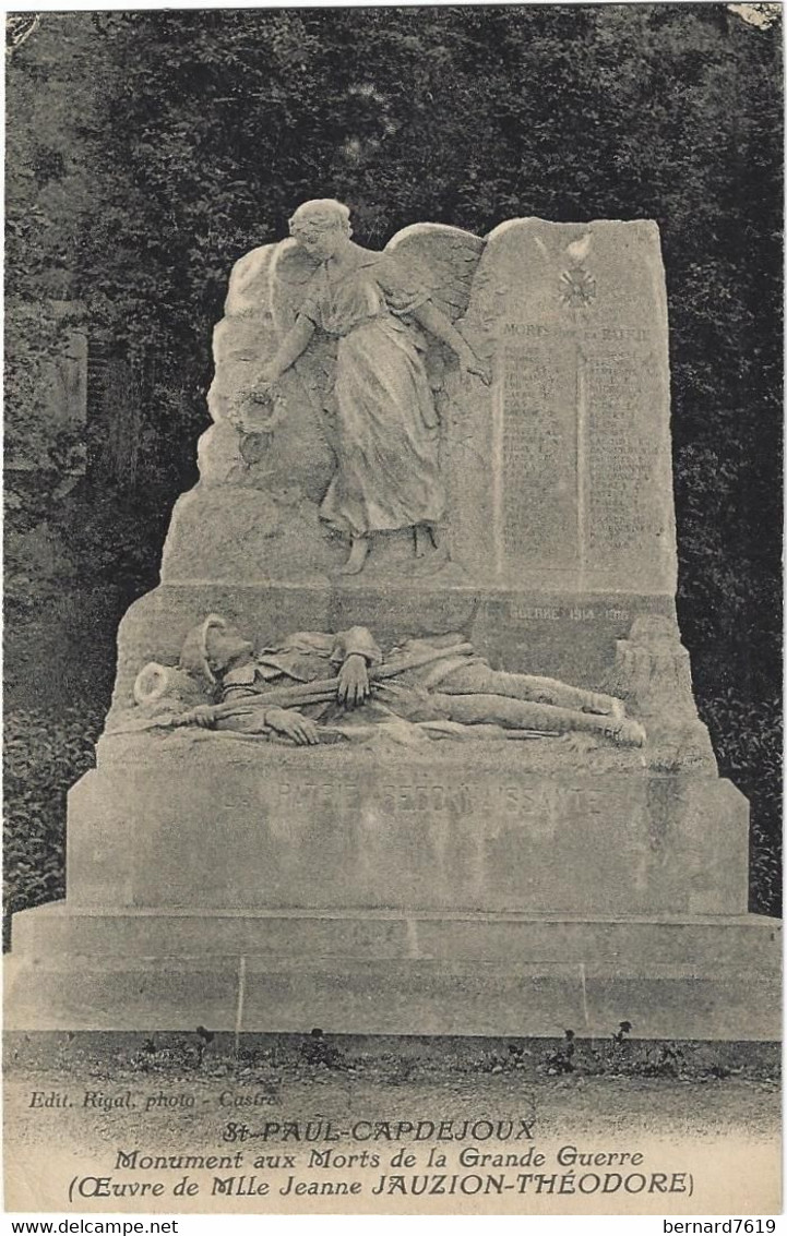81 Saint  Paul Cap De Joux  -   Monument  Aux Morts De La Grande Guerre - Saint Paul Cap De Joux