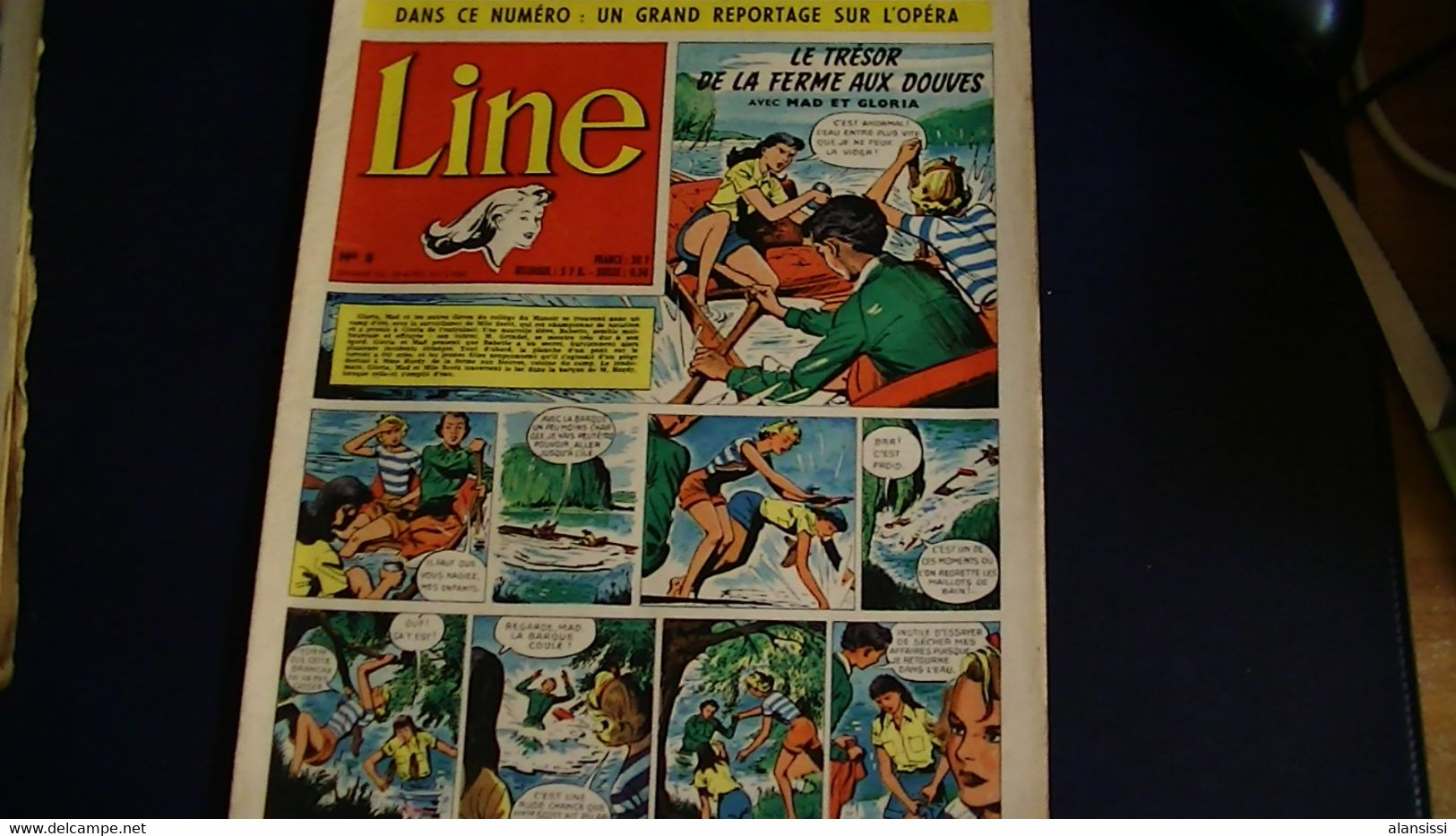 LINE N°  8  Bon état  Mais  Manque Une Vignette Coin Gauche 1955 16 Pages  Grand Format  25 X 31 - Line