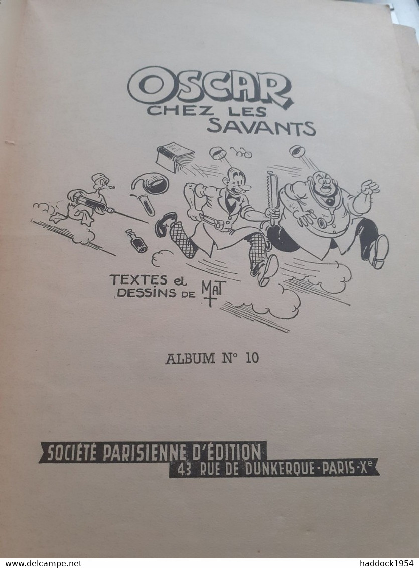 Oscar Le Petit Canard Chez Les Savants MAT Société Parisienne D'édition 1956 - Oscar