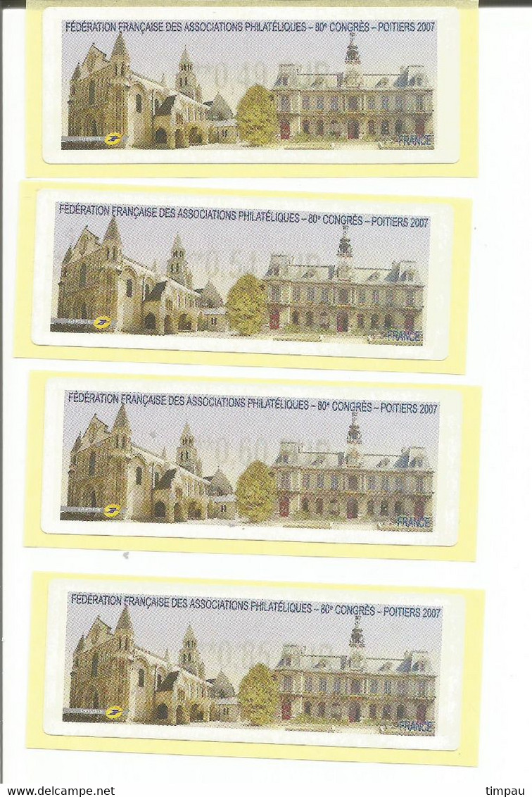 TIMBRES DDISTRIBUTEUR FFAP POITIERS 2007 Type AP (Lisa 2) Notre Dama La Grande Poitiers - 1999-2009 Viñetas De Franqueo Illustradas