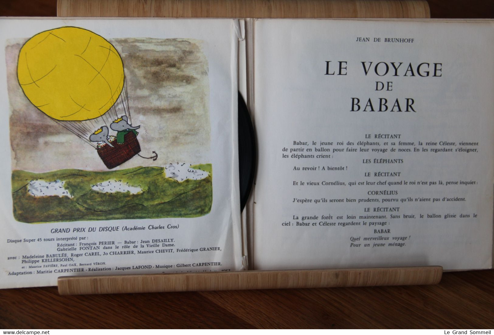 Disque Vinyle Le Voyage De Babar (no 2) 1957 - Children