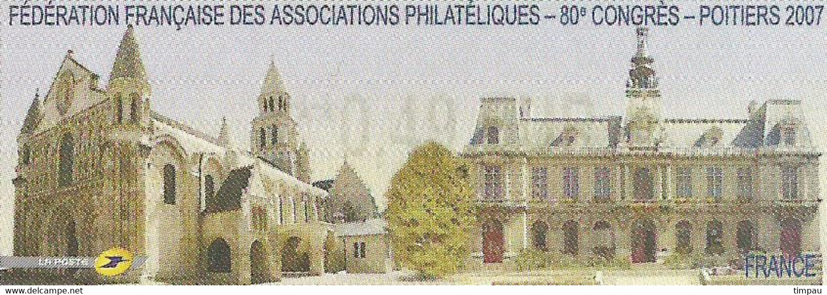 TIMBRES DDISTRIBUTEUR FFAP POITIERS 2007 Type AP (Lisa 2) Notre Dame La Grande Poitiers - 1999-2009 Vignettes Illustrées