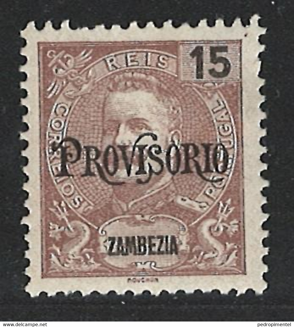 Portugal Zambezia Mozambique 1903 "D. Carlos I" 15r Provisorio Condition MH OG #42 - Zambezia