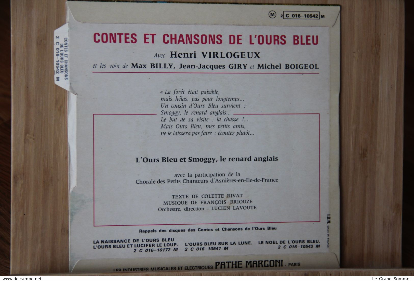 Disque Vinyle Les Contes Et Chansons De L'ours Bleu Et Smoggy - Children