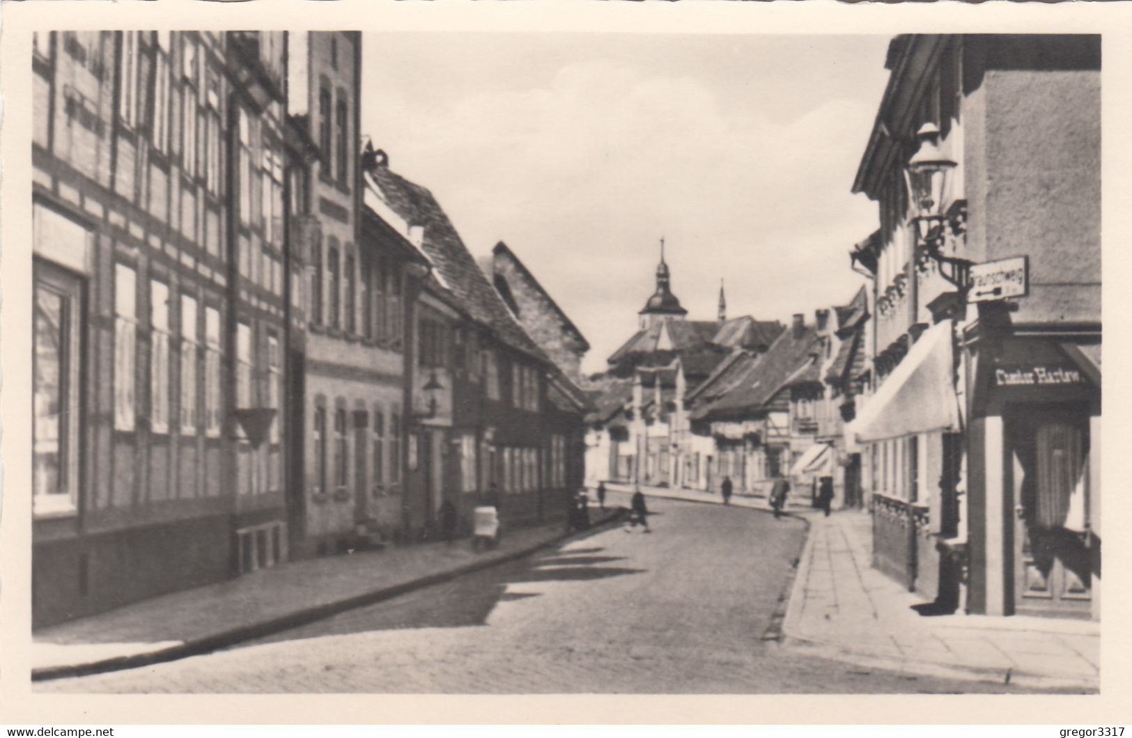 A1890) HELMSTEDT - BRAUNSCHWEIGER Straße Mit St. Marienberg - ALT !! S/W Häuser DETAILS - Helmstedt