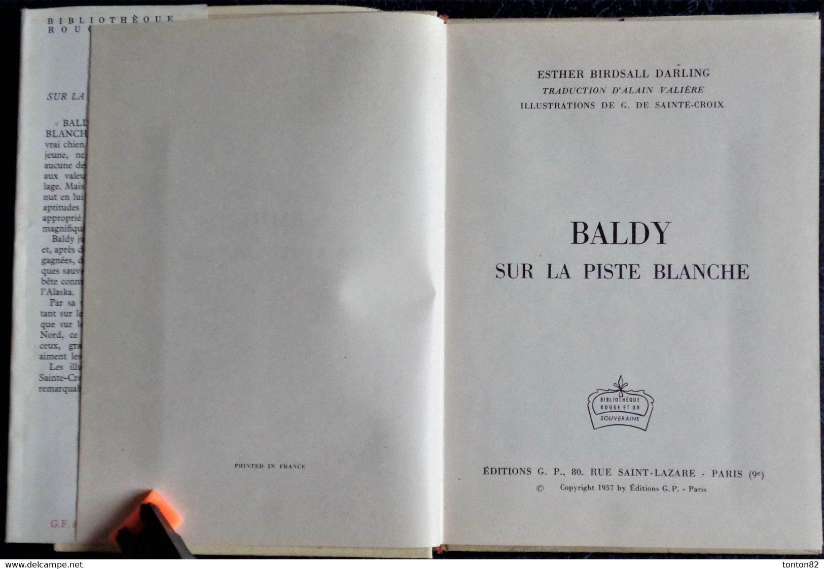 E. Birdsall  Darling - BALDY Sur La Piste Blanche - Rouge Et Or Souveraine - ( 1958 ) . - Bibliotheque Rouge Et Or