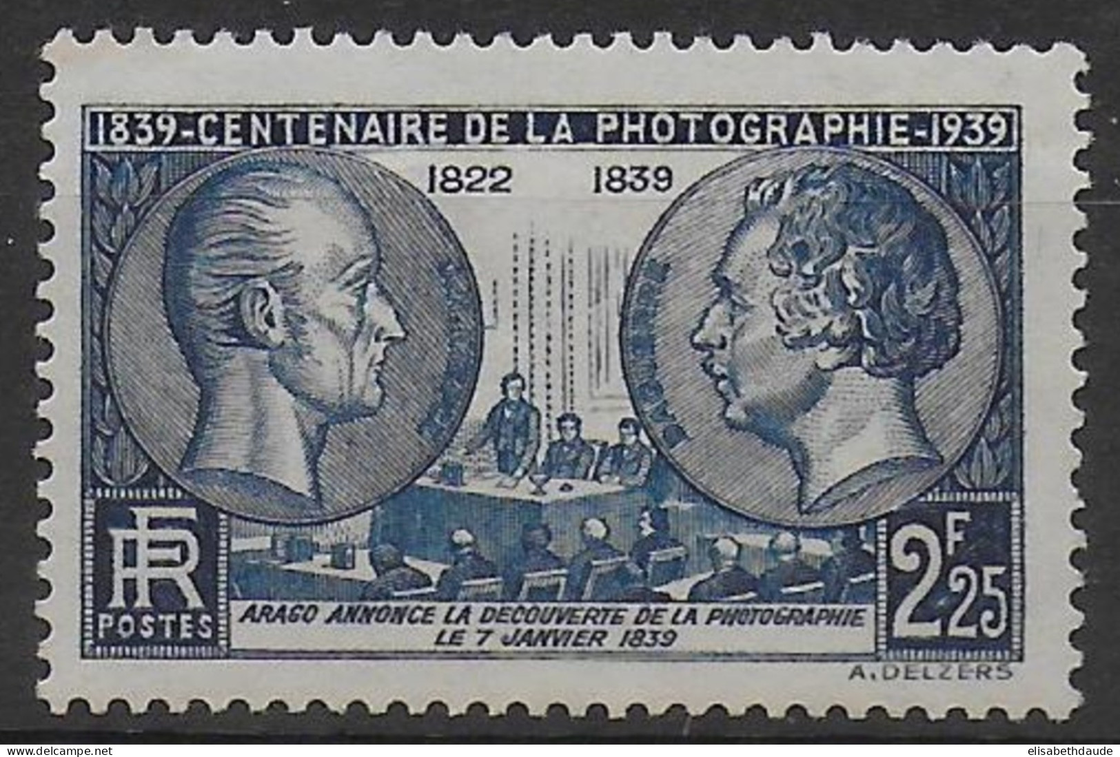1939 - YVERT N° 427 ** MNH - COTE = 18 EUR. - PHOTOGRAPHIE - Nuevos