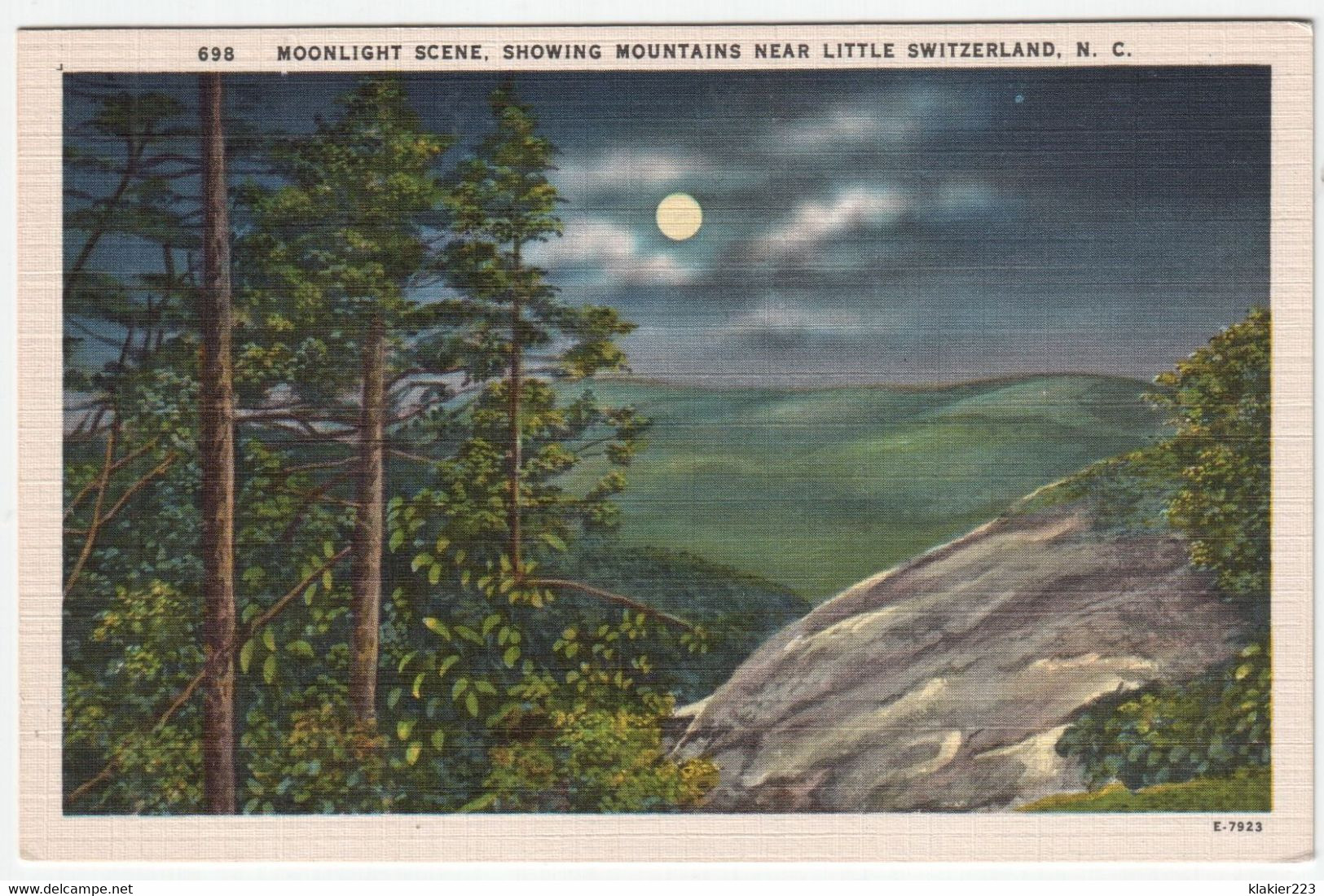 Moonlight Scene. Showing Mountains Near Little Switzerland, N. C. - Asheville