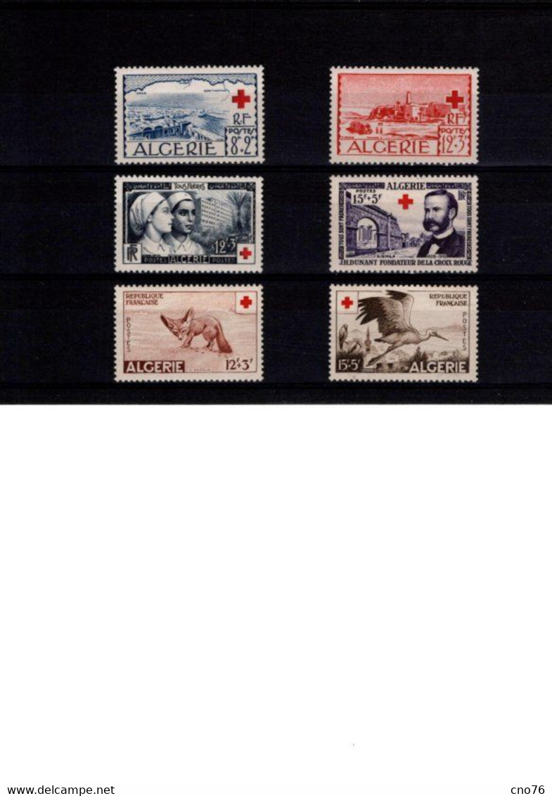 Algérie N° 300 Et 301, 316 Et 317, 344 Et 345 Timbres Neufs ** Croix Rouge 6 Valeurs - Nuevos