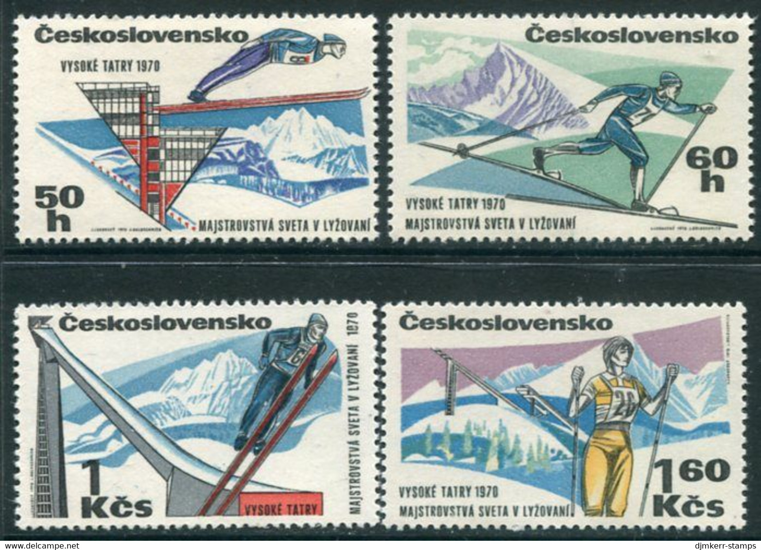 CZECHOSLOVAKIA 1970 Skiing World Championship MNH / **  Michel 1916-18 - Unused Stamps