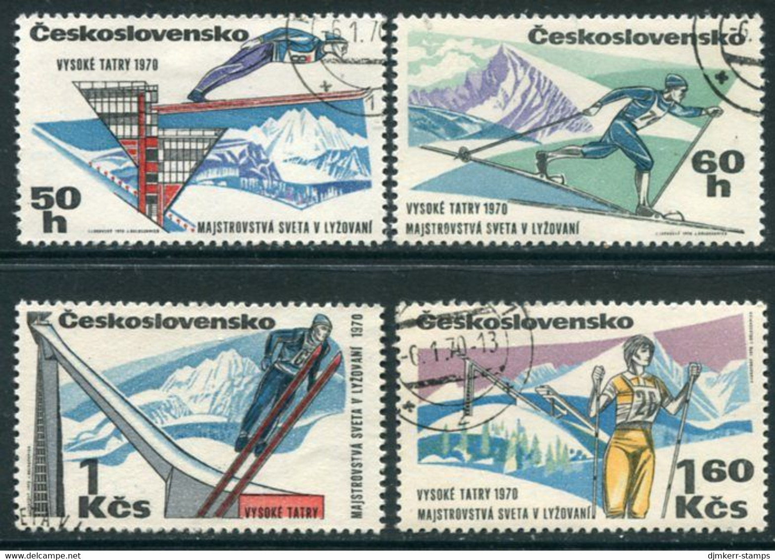 CZECHOSLOVAKIA 1970 Skiing World Championship Used Michel 1916-18 - Gebraucht