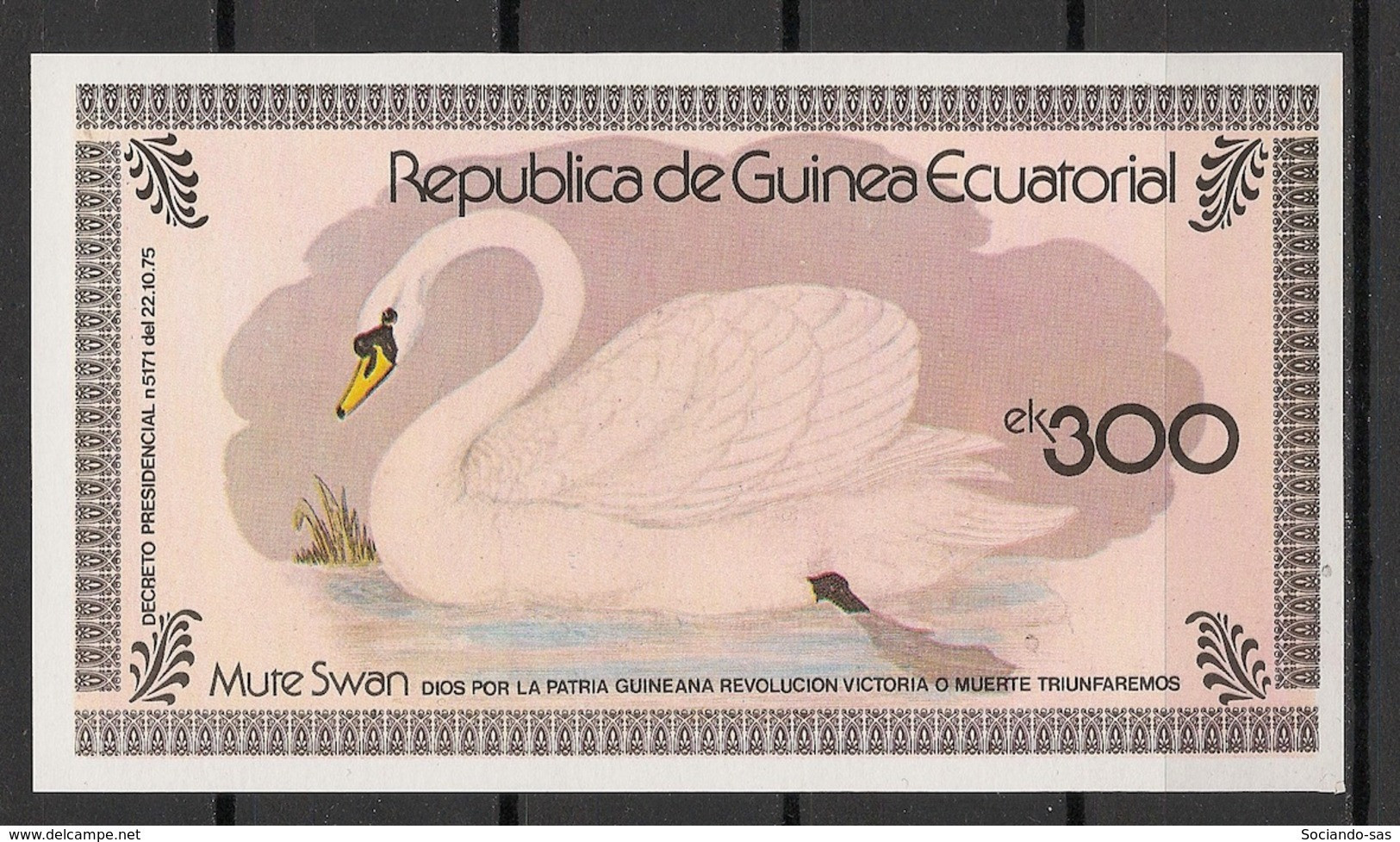 Guinea Ecuatorial - Bloc / Mini Sheet - Cygne / Swan - Non Dentelé / Imperf. - Neuf Luxe ** / MNH / Postfrisch - Cygnes