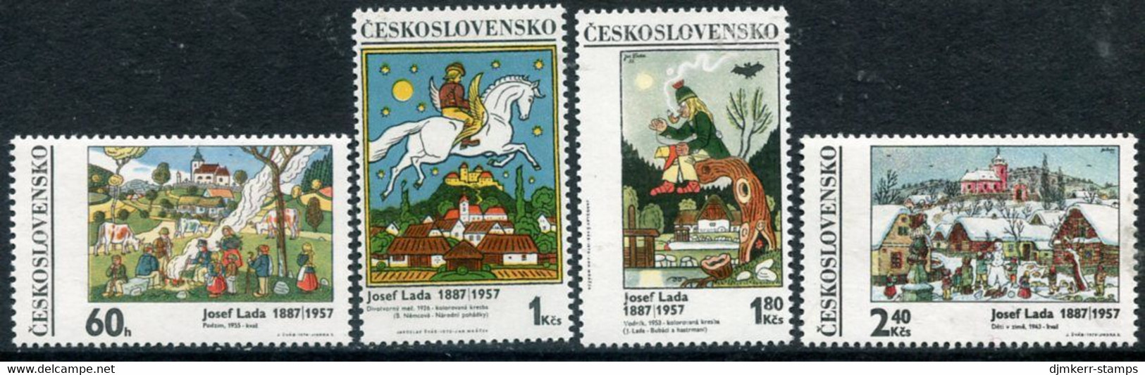 CZECHOSLOVAKIA 1970 Jozef Lada Paintings MNH / ** Michel 1935-38 - Ongebruikt