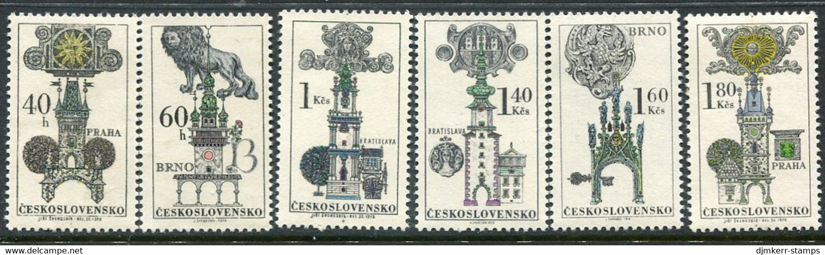 CZECHOSLOVAKIA 1970 Old House Signs MNH / ** Michel 1952-57 - Unused Stamps