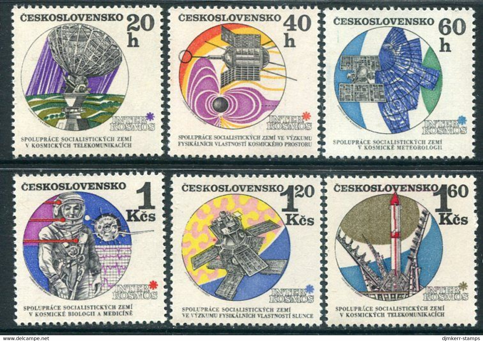 CZECHOSLOVAKIA 1970 Intercosmos Space Cooperation MNH / ** Michel 1970-75 - Unused Stamps