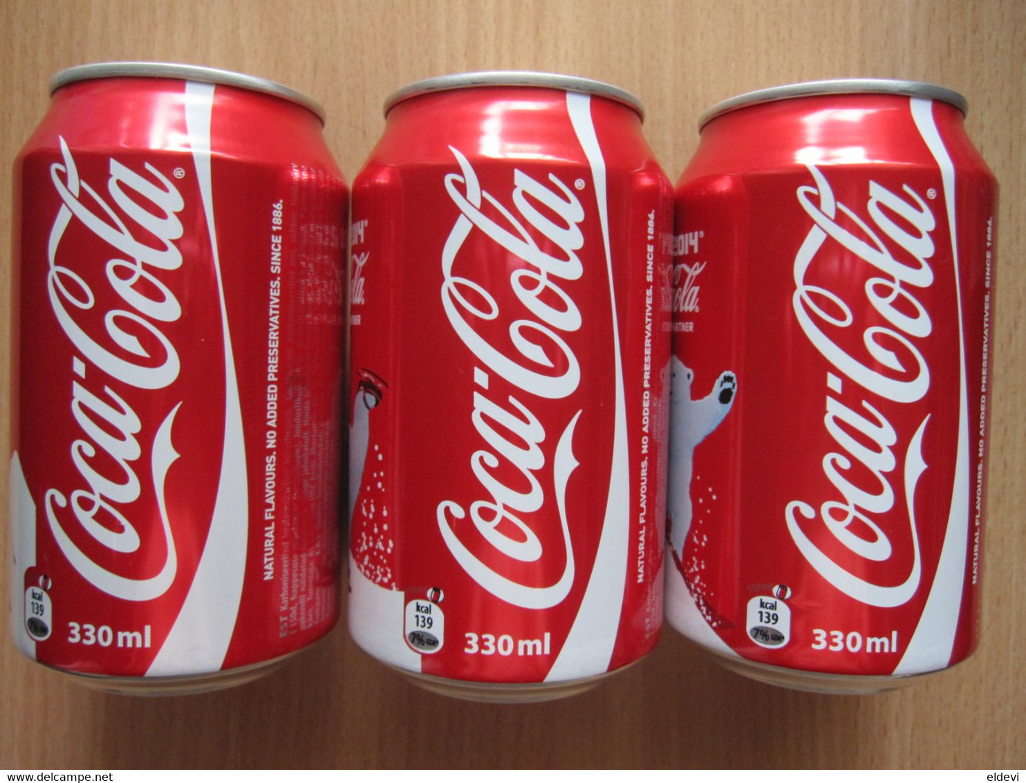 COCA COLA SOCHI 2014 OLYMPIC GAMES Set 3 Cans 330ml Empty Bottom Lithuania LV EE. - Cans