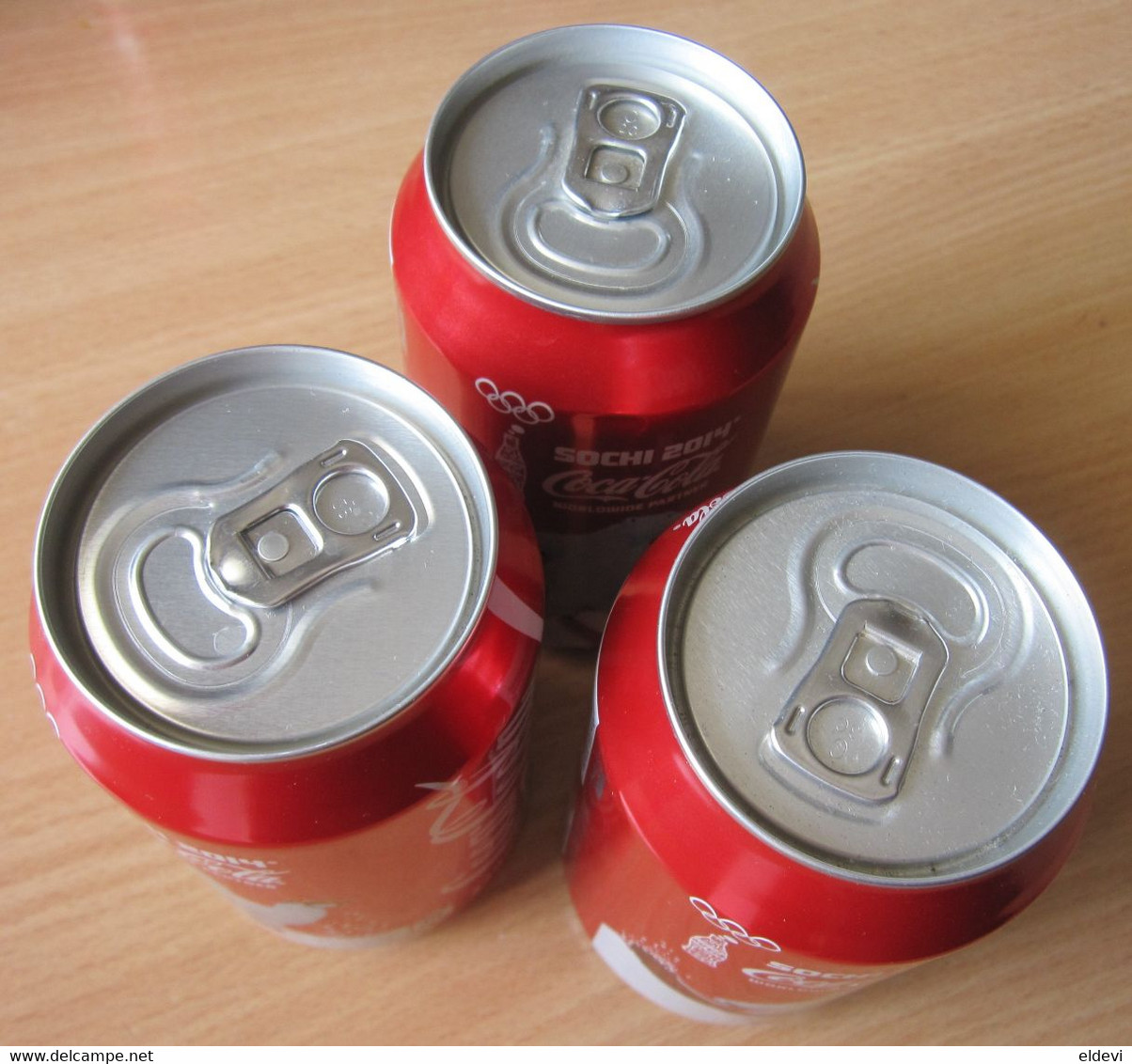 COCA COLA SOCHI 2014 OLYMPIC GAMES Set 3 Cans 330ml Empty Bottom Lithuania LV EE. - Cannettes