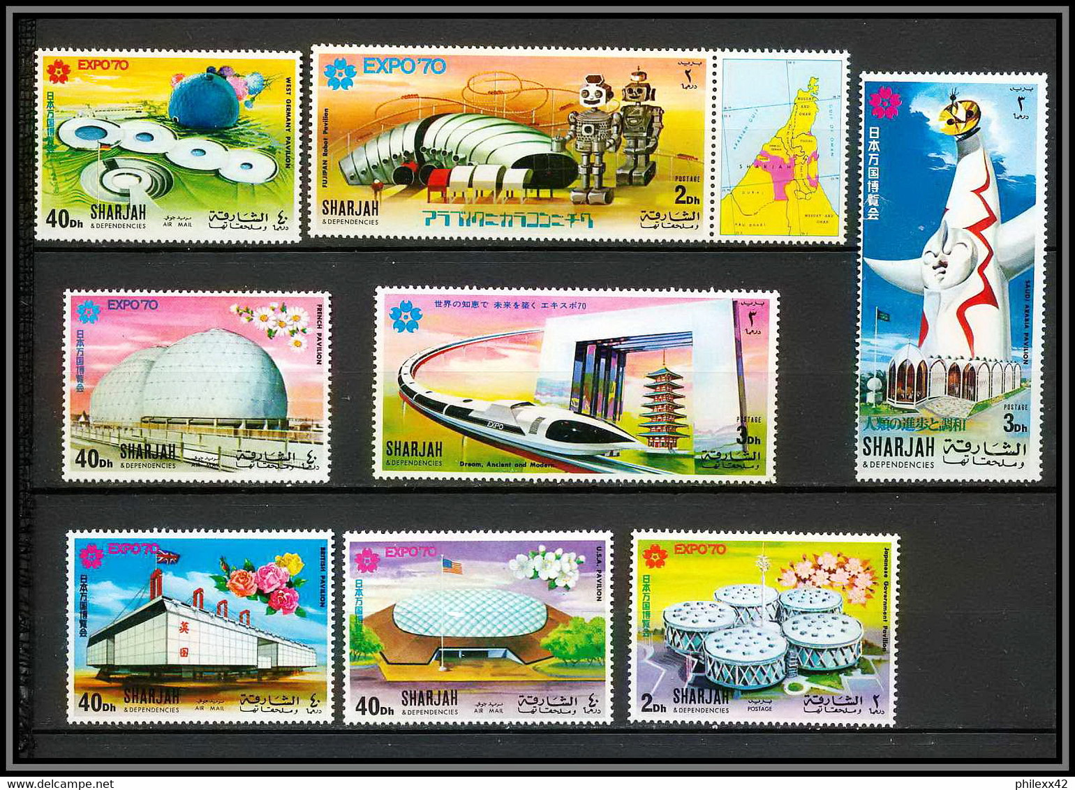 Sharjah - 2017a/ N°613/620 Exposition Universelle 1970 Expo 70 Japon Japan ** MNH Universal Exhibition Vignette - Sharjah