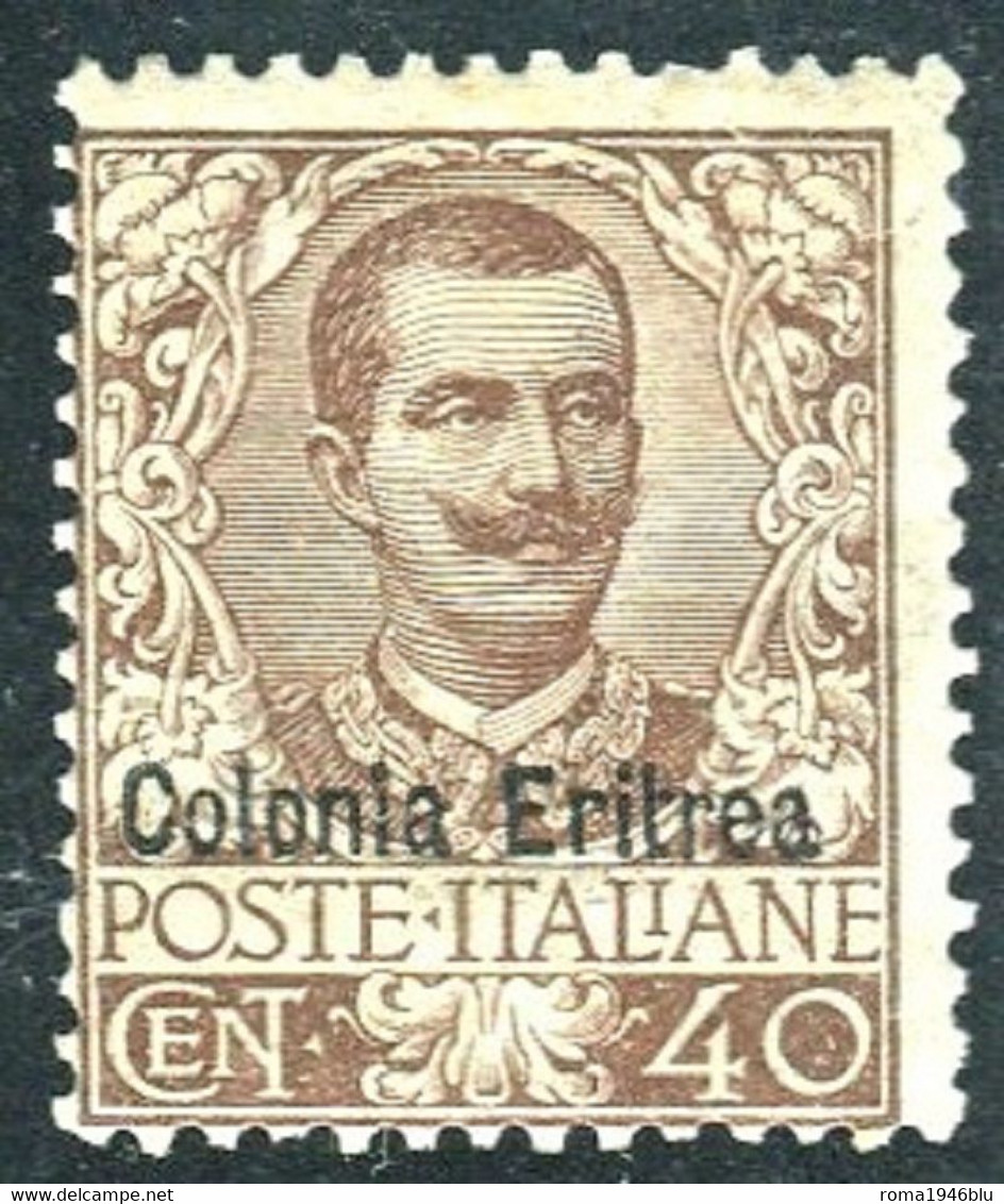 ERITREA 1903 FLOREALE 40 C. SASSONE N. 25  ** MNH  LUSSO C. DIENA - Erythrée