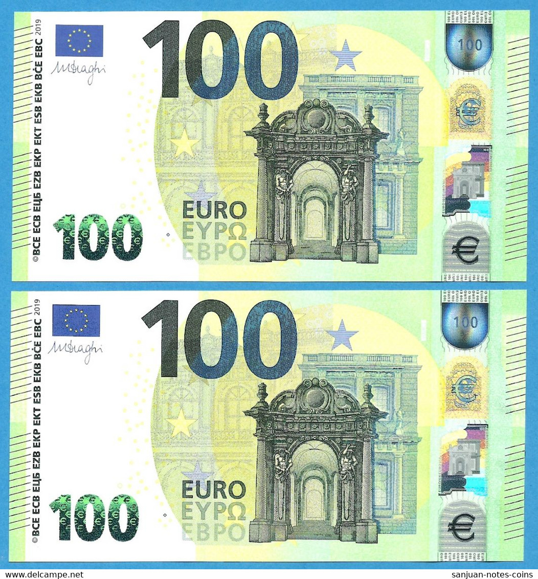 100 EURO SPAIN DRAGHI PAREJA VA-V004 UNC-FDS (D133) - 100 Euro