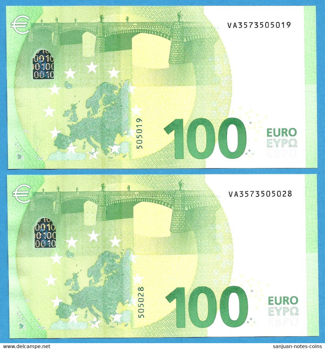100 EURO SPAIN DRAGHI PAREJA VA-V004 UNC-FDS (D133) - 100 Euro
