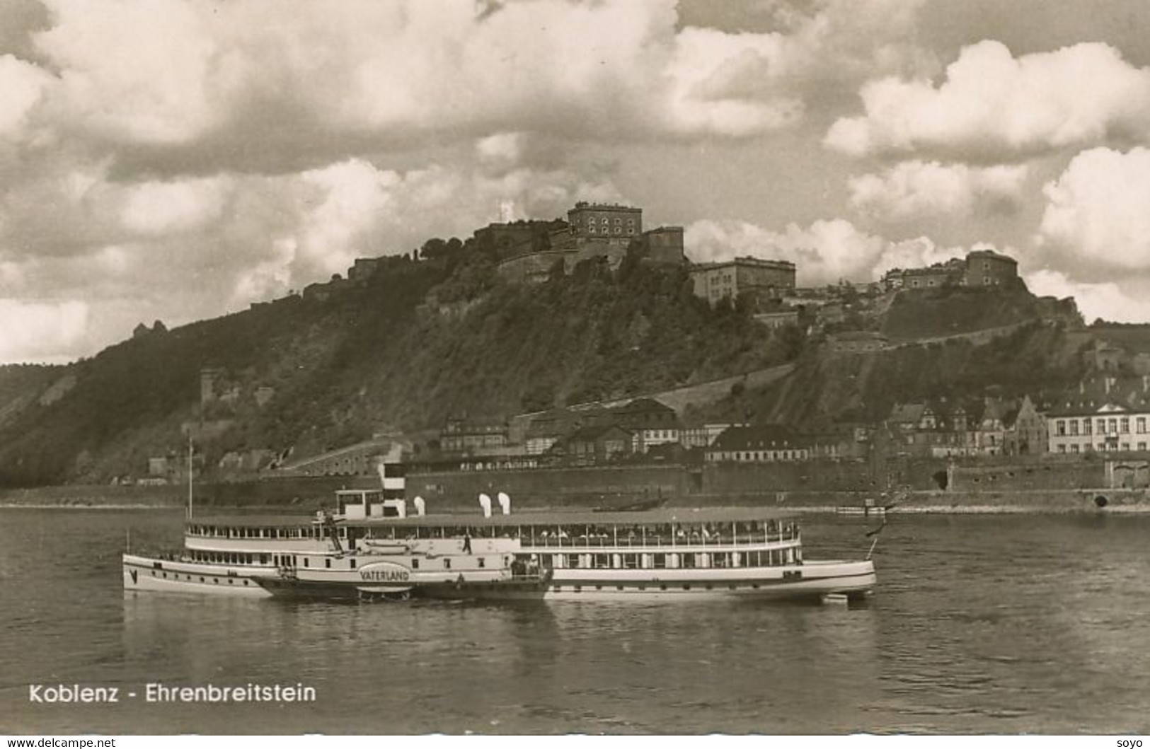 Real Photo Koblenz Coblence Bateau à Aube Paddle Boat " Vaterland " - Ferries