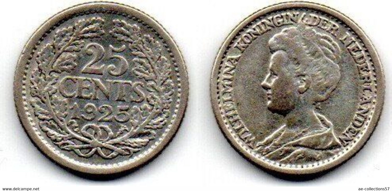 Pays Bas - 25 Cents 1925 TB+ - 25 Centavos