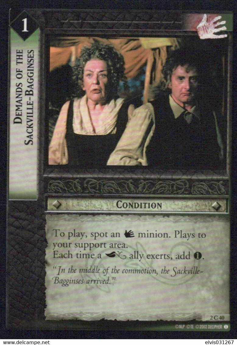 Vintage The Lord Of The Rings: #1 Demands Of The Sackville Bagginses - EN 2001-2004 Mint Condition - Trading Card Game - Il Signore Degli Anelli