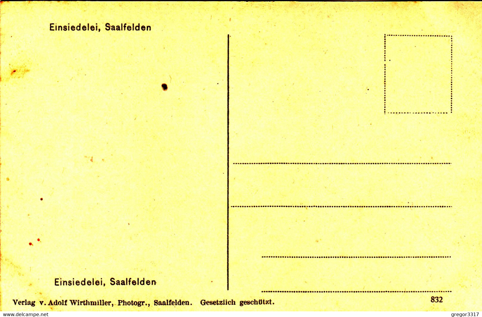 A1923) SAALFELDEN - EINSIEDELEI - Sehr Schöne Alte AK ! - Saalfelden