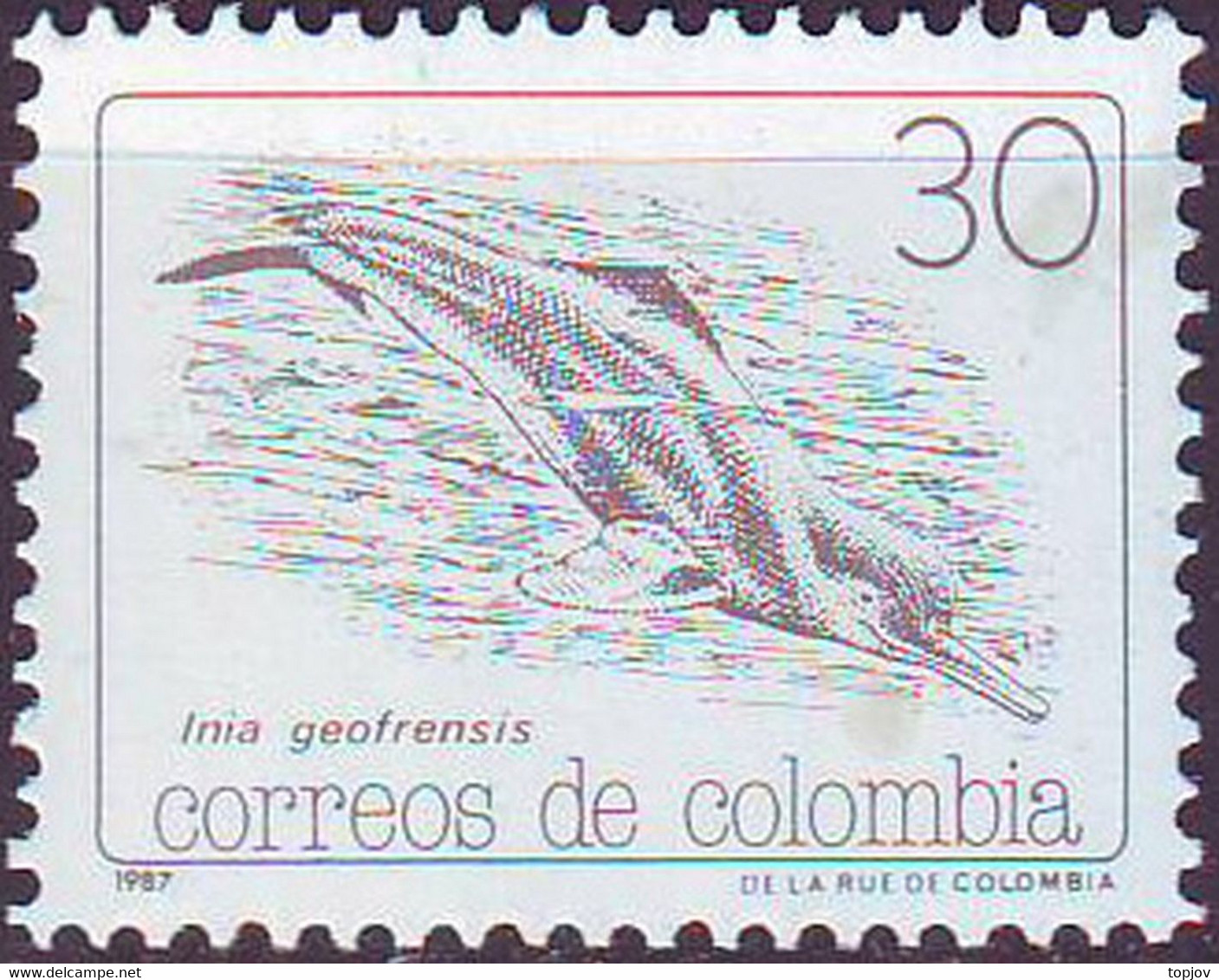 COLOMBIA - Amazon Dolphin - **MNH - 1987 - Dolphins