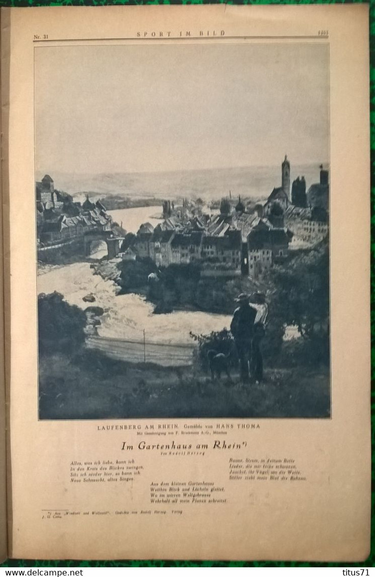 Revue Allemande " Sport Im Bild " - Nummer 31 - 4 August 1922 - Viaggi & Divertimenti