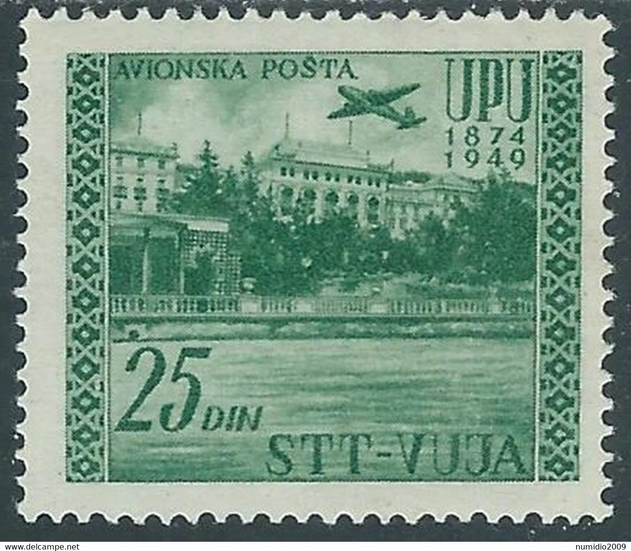 1952 TRIESTE B POSTA AEREA UPU 25 D MH * - RB33-3 - Poste Aérienne