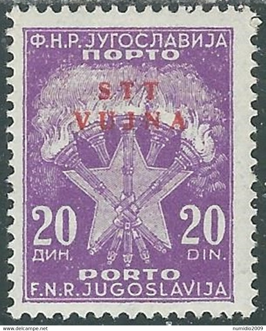 1952 TRIESTE B SEGNATASSE SOPRASTAMPATO 20 D MH * - RB33-10 - Segnatasse