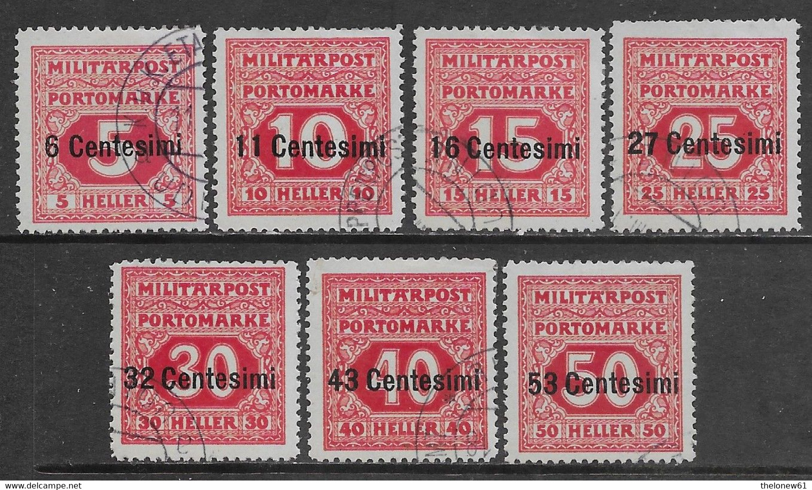 Italia Italy 1918 Occupazione Austriaca Segnatasse Sa N.S1-S7 Completa US - Occ. Autrichienne