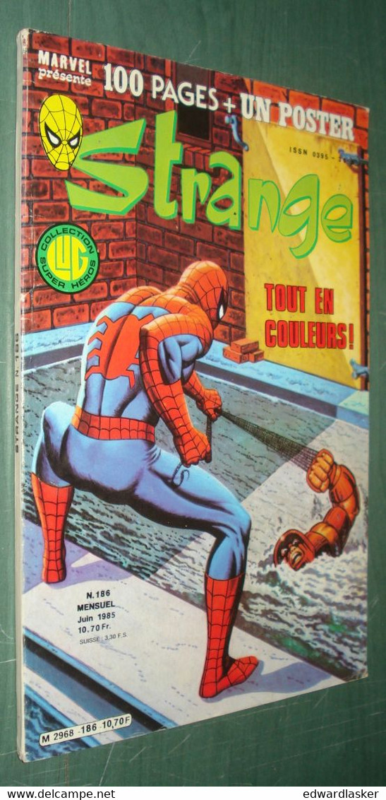 BD STRANGE N°186 - Lug 1985 - Spiderman - Sans Poster - Strange
