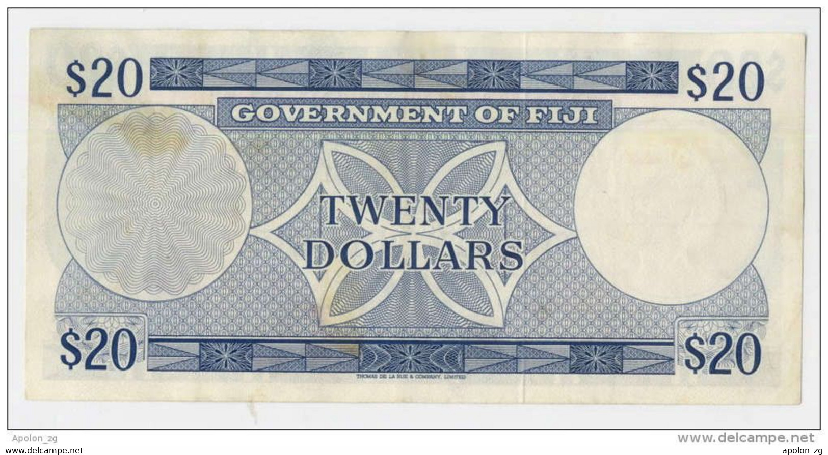 FIJI - FIDSCHI,  20 Dollars ND(1969) XF/AU , P-63 , Signature Ritchie-Barnes MEGA RARE BANKNOTE !!! - Fidji