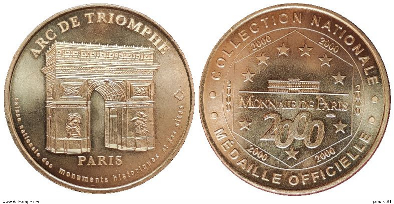 05215 GETTONE TOKEN JETON FICHA MONNAIE DE PARIS MDP ARC DE TRIOMPHE PARIS 2000 - 2000