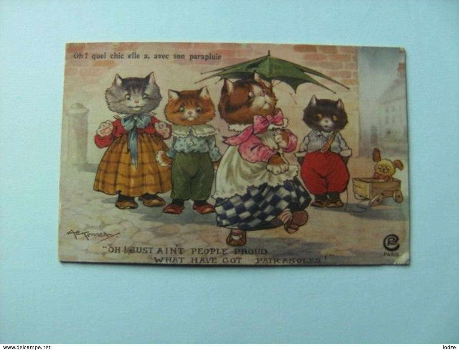 Poezen Katten Katzen Cats Chats A E Kennedy Oh Quel Chic Elle A Avec Son Parapluie - Dressed Animals