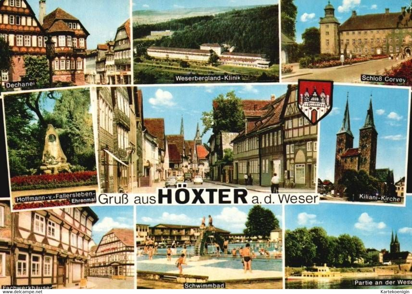 AK - Höxter An Der Weser , Dechaner , Weser , Schwimmbad , Schloß Corvey - Hoexter