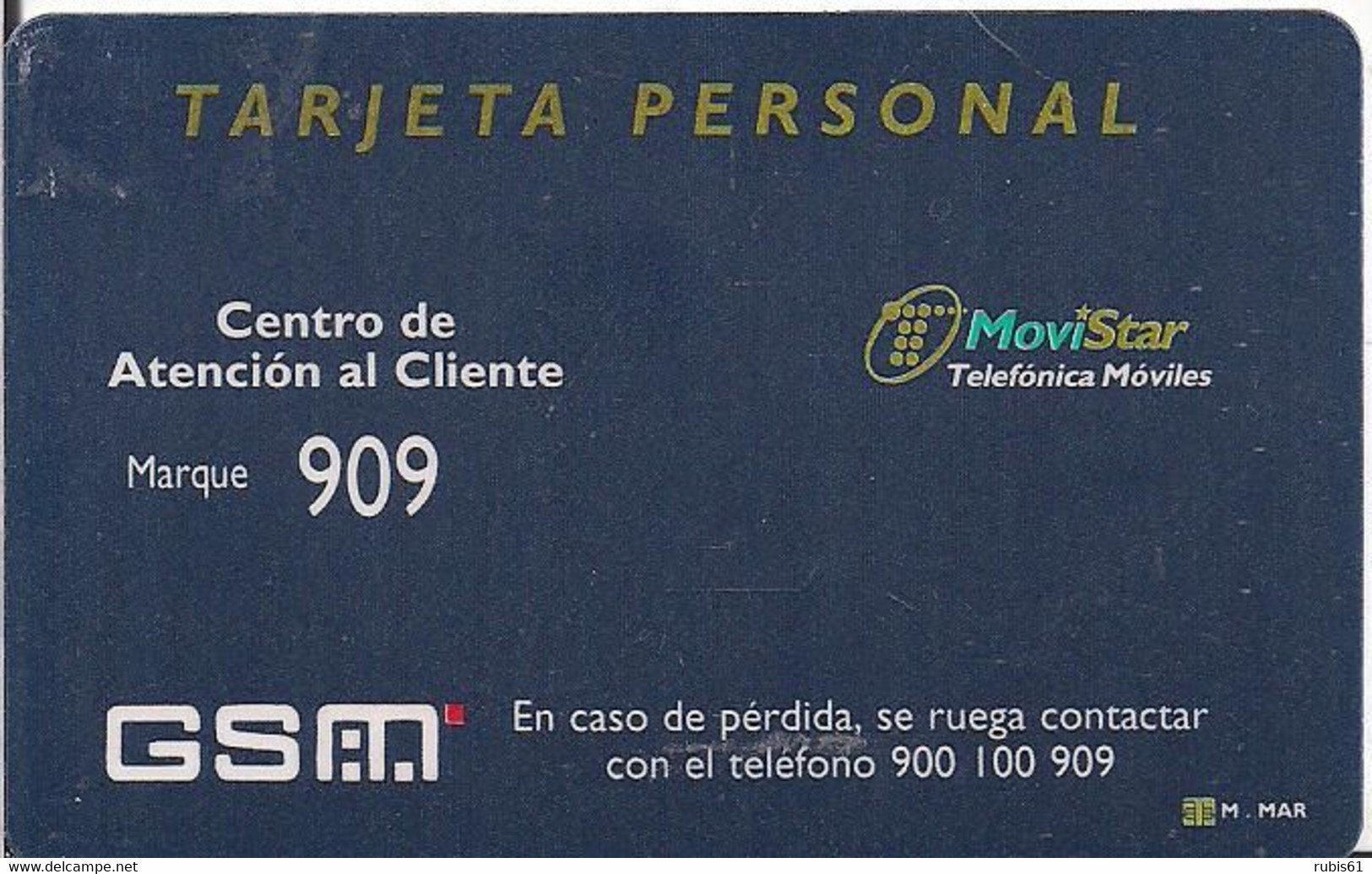 TARJETA PERSONAL MOVISTAR  RRR - Telefonica