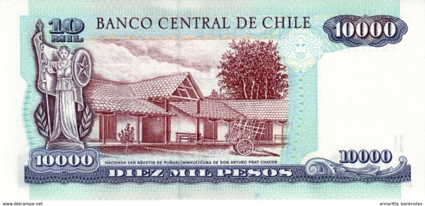 CHILE 10000 PESOS 2006 P-157c UNC W/ BLIND BARS [CL294w] - Chile