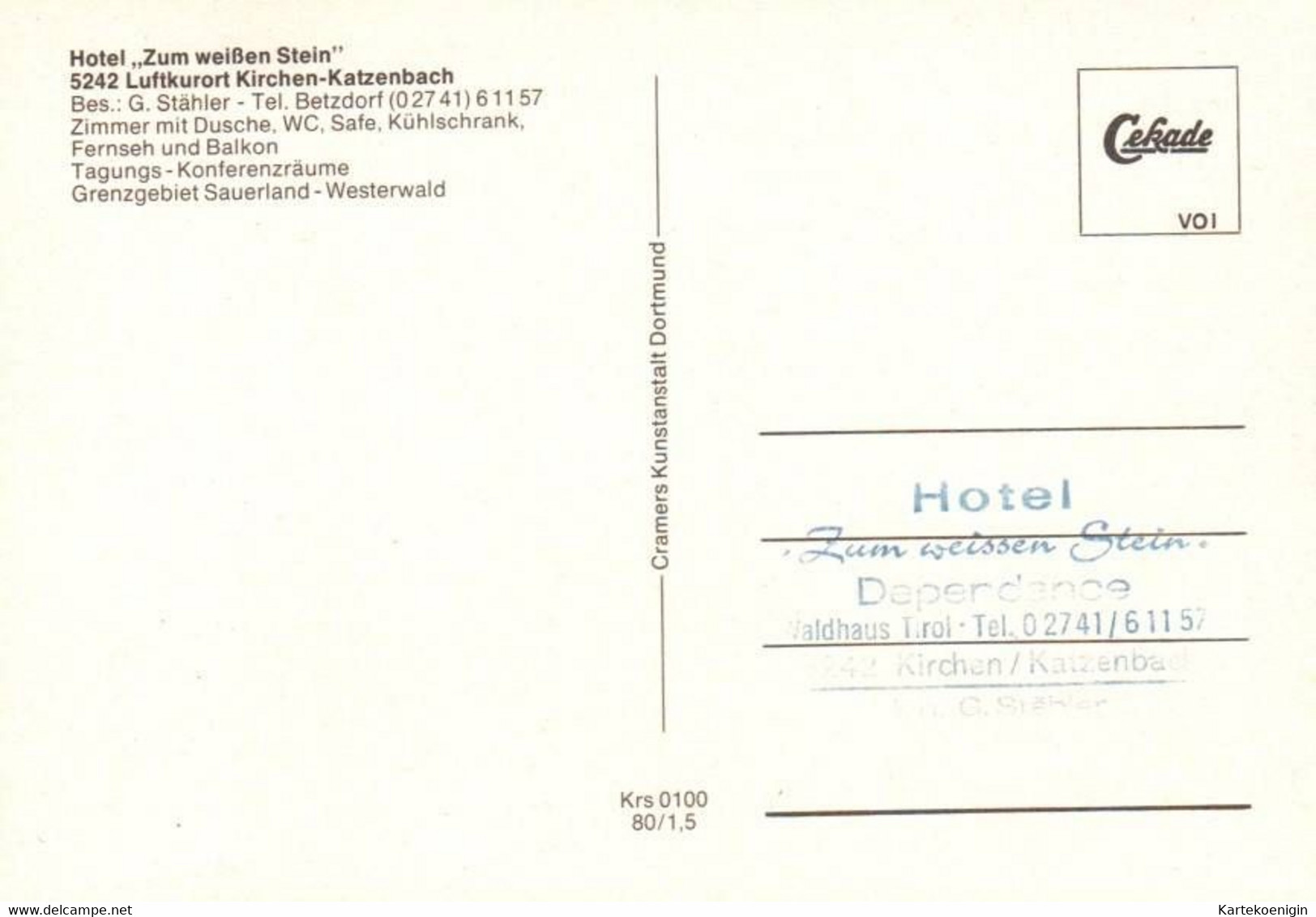 AK -  Kirchen - Katzenbach , Hotel Zum Weißen Stein - Kirchen