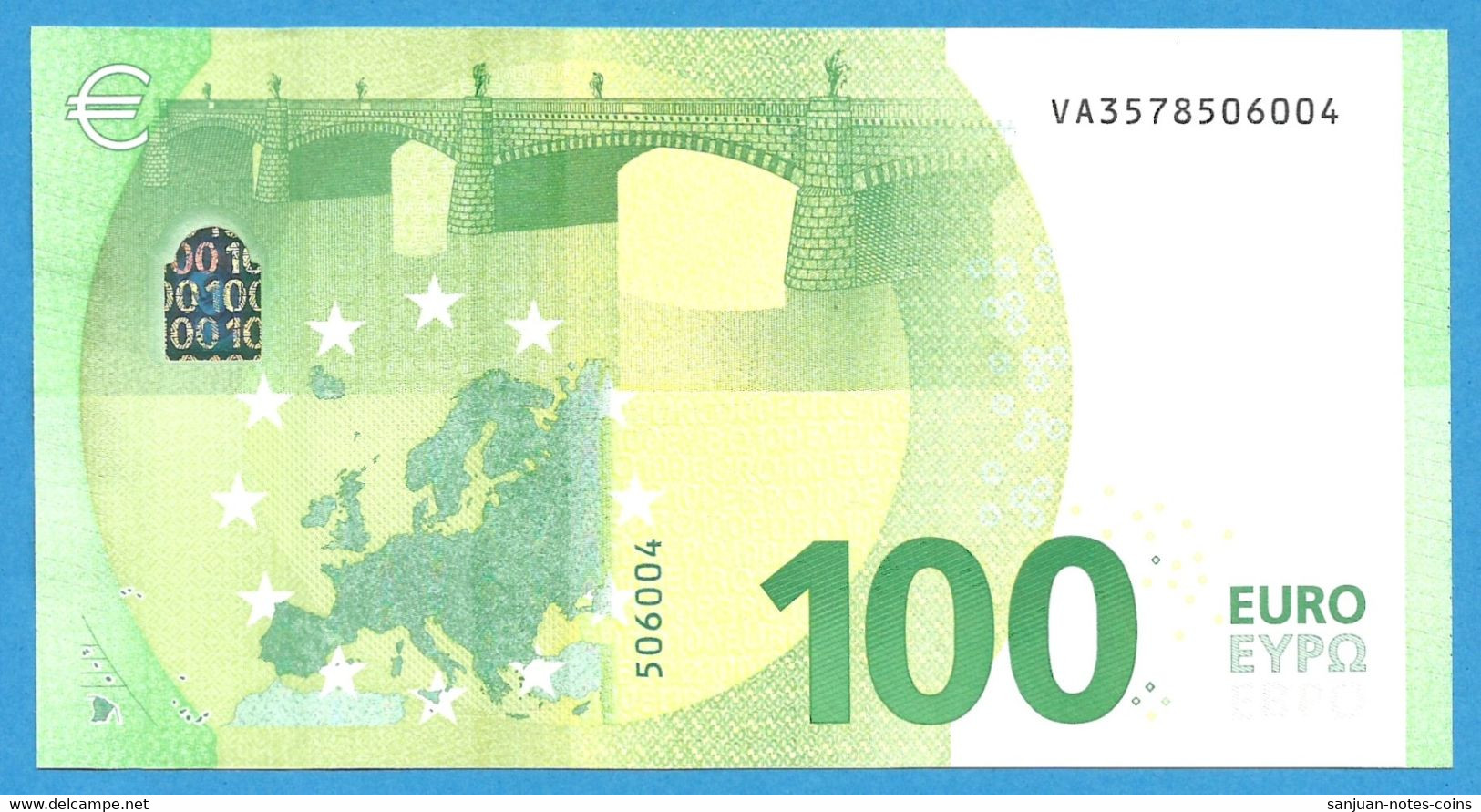 100 EURO SPAIN DRAGHI VA-V004 UNC-FDS (D134) - 100 Euro